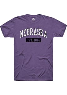 Rally Nebraska Purple Est Arch Short Sleeve Fashion T Shirt