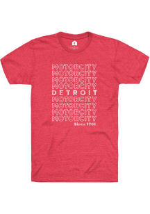 Rally Detroit Red Motor City Repeat Short Sleeve Fashion T Shirt