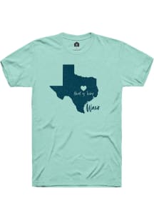 Rally Waco Womens Green Heart of Texas Short Sleeve T-Shirt