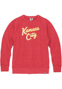 Rally Kansas City Mens Red Harlow Script Long Sleeve Crew Sweatshirt