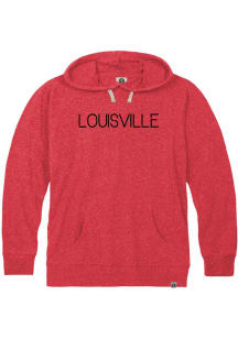 Rally Louisville Mens Red Disconnect Long Sleeve Hoodie