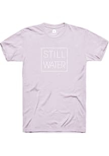 Rally Stillwater Womens Lavender Square Wordmark Short Sleeve T-Shirt