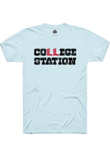 Rally College Station Blue Boots Wordmark Short Sleeve Fashion T Shirt