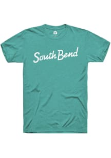 Rally South Bend Teal RH Script Short Sleeve T Shirt