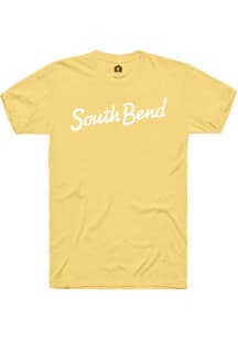 Rally South Bend Yellow RH Script Short Sleeve T Shirt