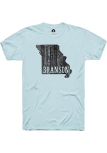 Rally Branson Light Blue State Shape Short Sleeve Fashion T Shirt