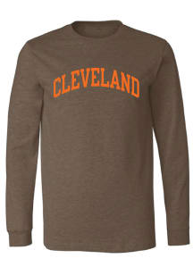Rally Cleveland Brown Arch Wordmark Long Sleeve Fashion T Shirt
