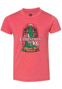 Rally Kansas City Youth Red Union Station Christmas KC Short Sleeve T-Shirt