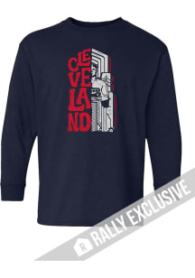 Rally Cleveland Youth Navy Blue  Long Sleeve T-Shirt