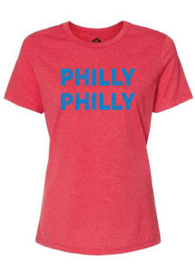 Rally Philadelphia Womens Red Philly Philly Short Sleeve T-Shirt