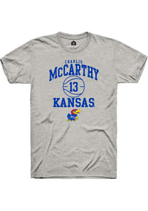 Charlie McCarthy  Kansas Jayhawks Ash Rally NIL Sport Icon Short Sleeve T Shirt