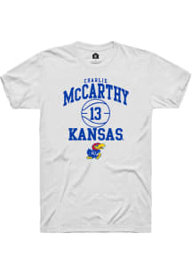 Charlie McCarthy  Kansas Jayhawks White Rally NIL Sport Icon Short Sleeve T Shirt