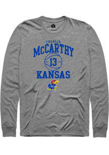 Charlie McCarthy  Kansas Jayhawks Grey Rally NIL Sport Icon Long Sleeve T Shirt