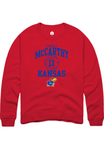 Charlie McCarthy  Rally Kansas Jayhawks Mens Red NIL Sport Icon Long Sleeve Crew Sweatshirt
