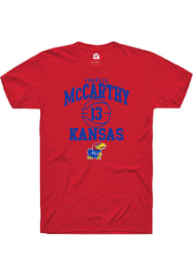 Charlie McCarthy  Kansas Jayhawks Red Rally NIL Sport Icon Short Sleeve T Shirt