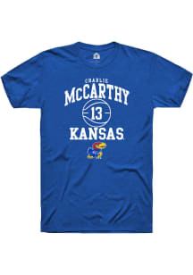 Charlie McCarthy  Kansas Jayhawks Blue Rally NIL Sport Icon Short Sleeve T Shirt