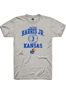 Dajuan Harris Jr  Kansas Jayhawks Ash Rally NIL Sport Icon Short Sleeve T Shirt