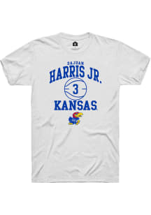 Dajuan Harris Jr  Kansas Jayhawks White Rally NIL Sport Icon Short Sleeve T Shirt