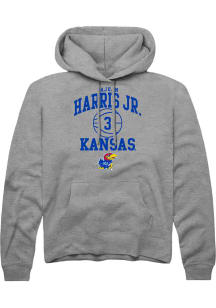 Dajuan Harris Jr  Rally Kansas Jayhawks Mens Grey NIL Sport Icon Long Sleeve Hoodie