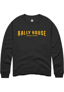 Rally House Mens Black Employee Tees Long Sleeve Crew Sweatshirt