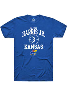 Dajuan Harris Jr  Kansas Jayhawks Blue Rally NIL Sport Icon Short Sleeve T Shirt