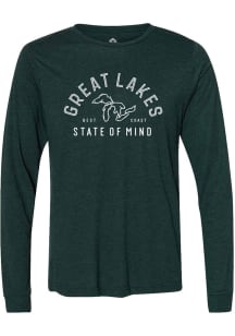 Rally Michigan Green Great Lakes State of Mind Long Sleeve Fashion T Shirt