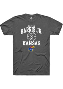 Dajuan Harris Jr  Kansas Jayhawks Dark Grey Rally NIL Sport Icon Short Sleeve T Shirt