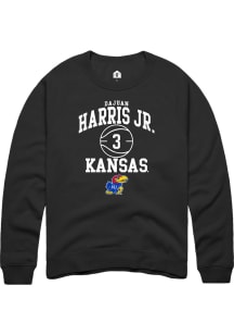 Dajuan Harris Jr  Rally Kansas Jayhawks Mens Black NIL Sport Icon Long Sleeve Crew Sweatshirt