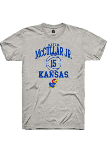 Kevin McCullar Jr  Kansas Jayhawks Ash Rally NIL Sport Icon Short Sleeve T Shirt