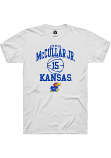 Kevin McCullar Jr  Kansas Jayhawks White Rally NIL Sport Icon Short Sleeve T Shirt