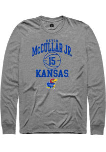 Kevin McCullar Jr  Kansas Jayhawks Grey Rally NIL Sport Icon Long Sleeve T Shirt