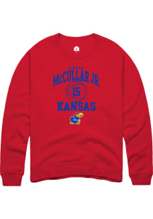 Kevin McCullar Jr  Rally Kansas Jayhawks Mens Red NIL Sport Icon Long Sleeve Crew Sweatshirt