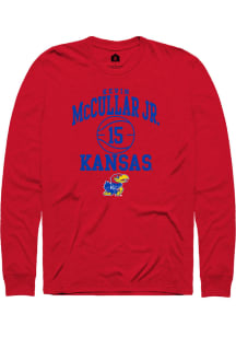 Kevin McCullar Jr  Kansas Jayhawks Red Rally NIL Sport Icon Long Sleeve T Shirt