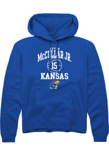 Kevin McCullar Jr  Rally Kansas Jayhawks Mens Blue NIL Sport Icon Long Sleeve Hoodie