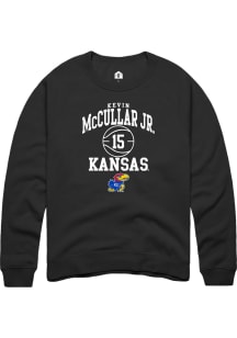 Kevin McCullar Jr  Rally Kansas Jayhawks Mens Black NIL Sport Icon Long Sleeve Crew Sweatshirt