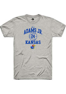 KJ Adams Jr  Kansas Jayhawks Ash Rally NIL Sport Icon Short Sleeve T Shirt