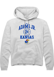 KJ Adams Jr  Rally Kansas Jayhawks Mens White NIL Sport Icon Long Sleeve Hoodie
