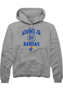 KJ Adams Jr  Rally Kansas Jayhawks Mens Grey NIL Sport Icon Long Sleeve Hoodie