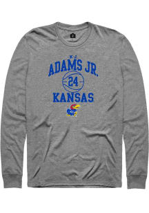KJ Adams Jr  Kansas Jayhawks Grey Rally NIL Sport Icon Long Sleeve T Shirt