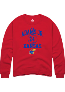 KJ Adams Jr  Rally Kansas Jayhawks Mens Red NIL Sport Icon Long Sleeve Crew Sweatshirt
