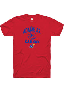 KJ Adams Jr  Kansas Jayhawks Red Rally NIL Sport Icon Short Sleeve T Shirt