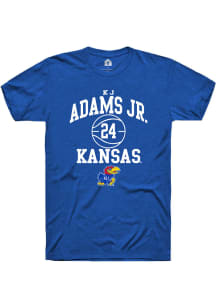 KJ Adams Jr  Kansas Jayhawks Blue Rally NIL Sport Icon Short Sleeve T Shirt