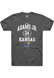 KJ Adams Jr  Kansas Jayhawks Dark Grey Rally NIL Sport Icon Short Sleeve T Shirt