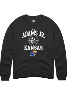 KJ Adams Jr  Rally Kansas Jayhawks Mens Black NIL Sport Icon Long Sleeve Crew Sweatshirt