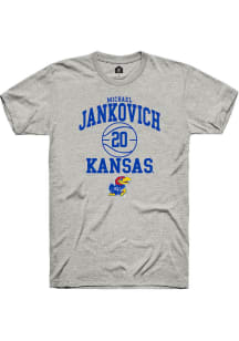 Michael Jankovich  Kansas Jayhawks Ash Rally NIL Sport Icon Short Sleeve T Shirt