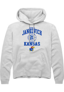 Michael Jankovich  Rally Kansas Jayhawks Mens White NIL Sport Icon Long Sleeve Hoodie