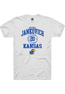 Michael Jankovich  Kansas Jayhawks White Rally NIL Sport Icon Short Sleeve T Shirt