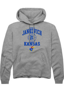 Michael Jankovich  Rally Kansas Jayhawks Mens Grey NIL Sport Icon Long Sleeve Hoodie