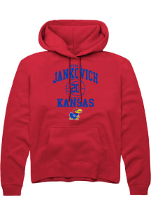 Michael Jankovich  Rally Kansas Jayhawks Mens Red NIL Sport Icon Long Sleeve Hoodie
