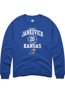Michael Jankovich  Rally Kansas Jayhawks Mens Blue NIL Sport Icon Long Sleeve Crew Sweatshirt